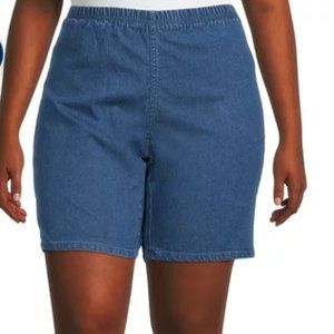 Just My Size Women's Plus Elastic Waist Stretch Bermuda Shorts